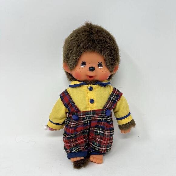 Monchhichi Overalls Boy Monchichi Sekiguchi Approx 8" Rare Kiki Older Edition - Picture 1 of 4